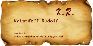 Kristóf Rudolf névjegykártya